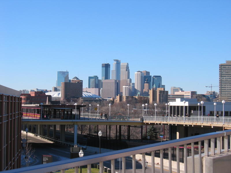 Nice view of downtown Minneapolis on the way to class