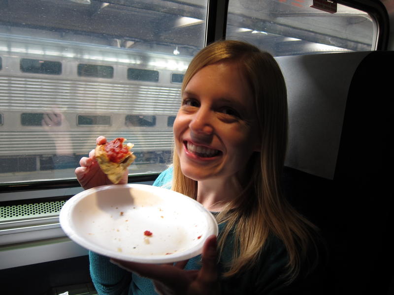 Giordano's Pizza on the Train