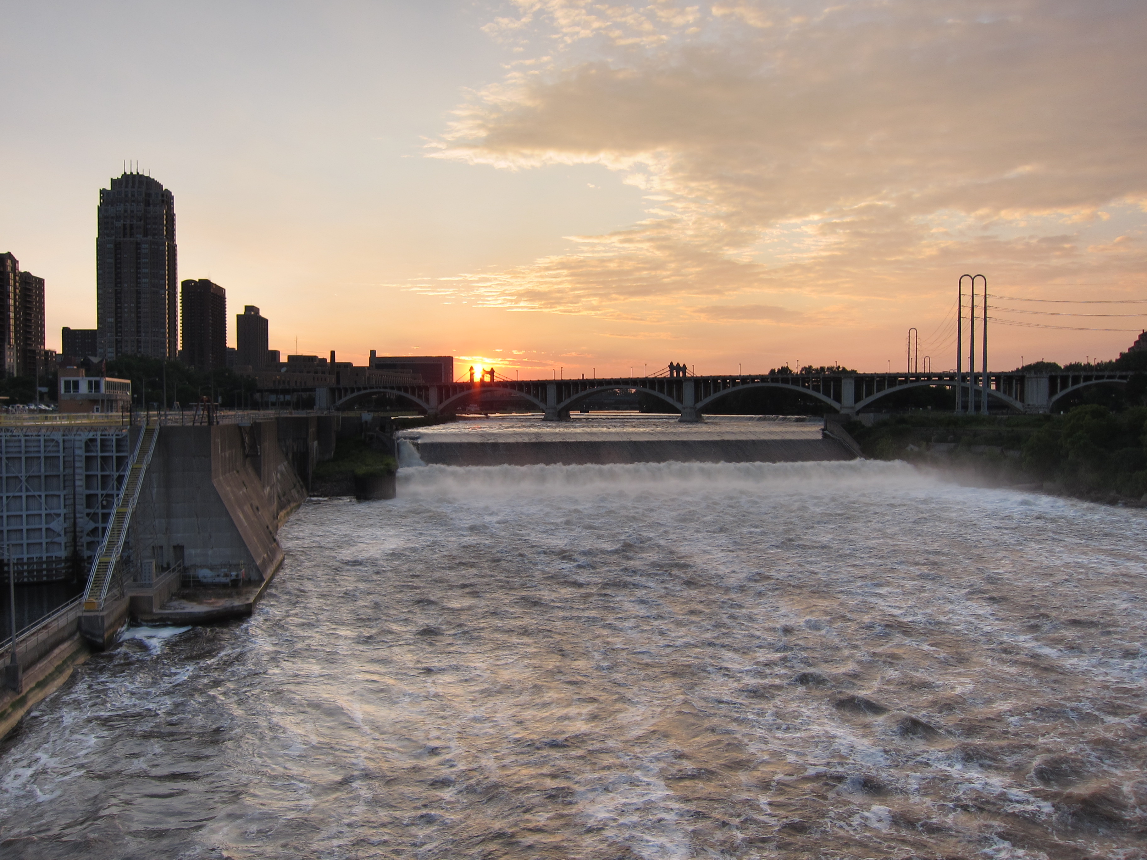 St Anthony Falls at Sunset