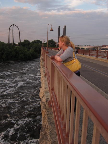 Mary on Stone Arch Bridge