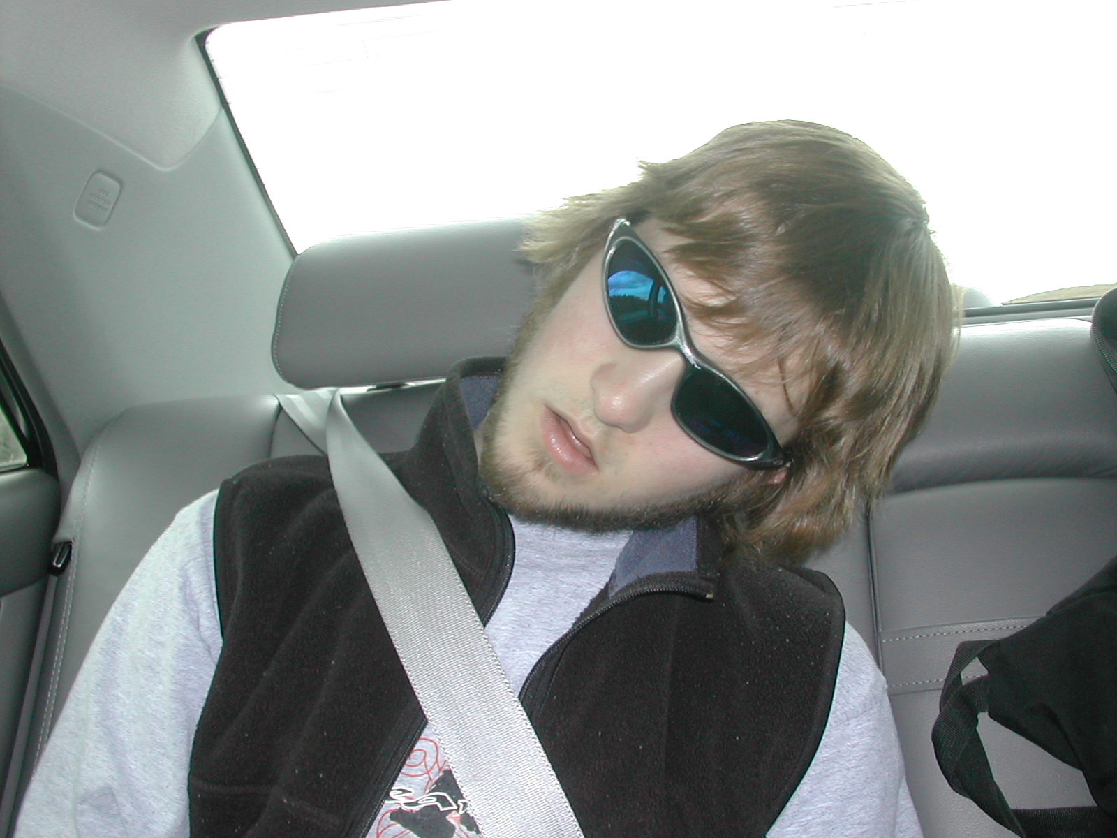 David asleep in car