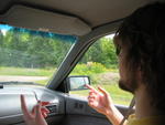 David talking in car