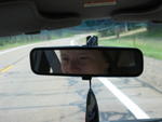 Rear-view reflection of Amanda