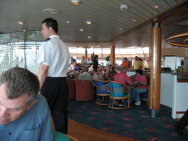 Inside the buffet/informal dining room on the ship