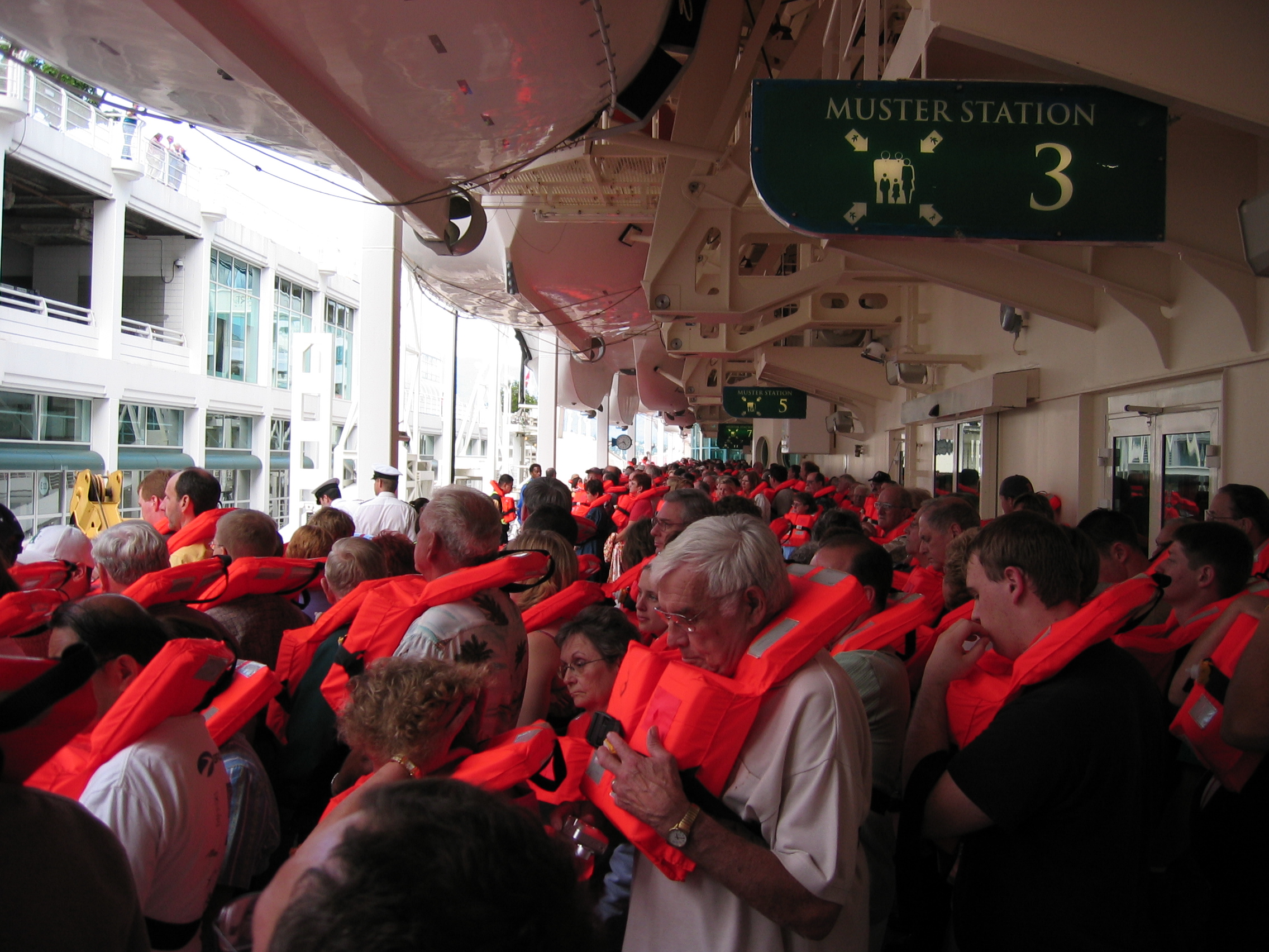 The "muster" drill on the first day