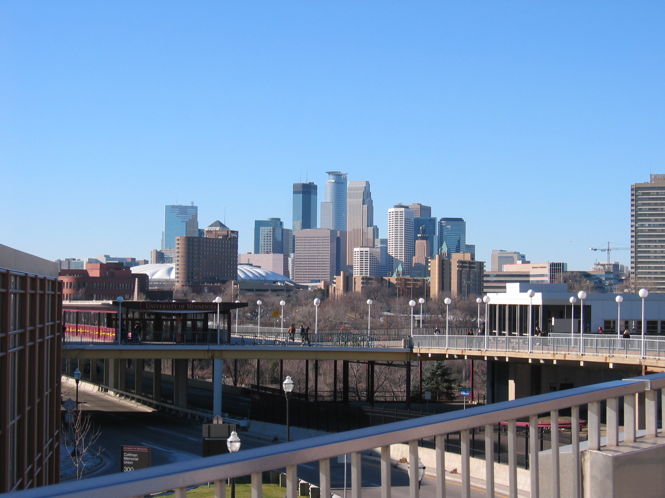 Nice view of downtown Minneapolis on the way to class