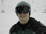 Brad in snow at base