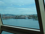 View from the informal dining room while docked in Vancouver, BC
